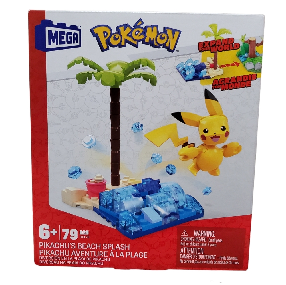 Mega Pokemon Pikachu's Beach Splash 79 pc Building Set 2022